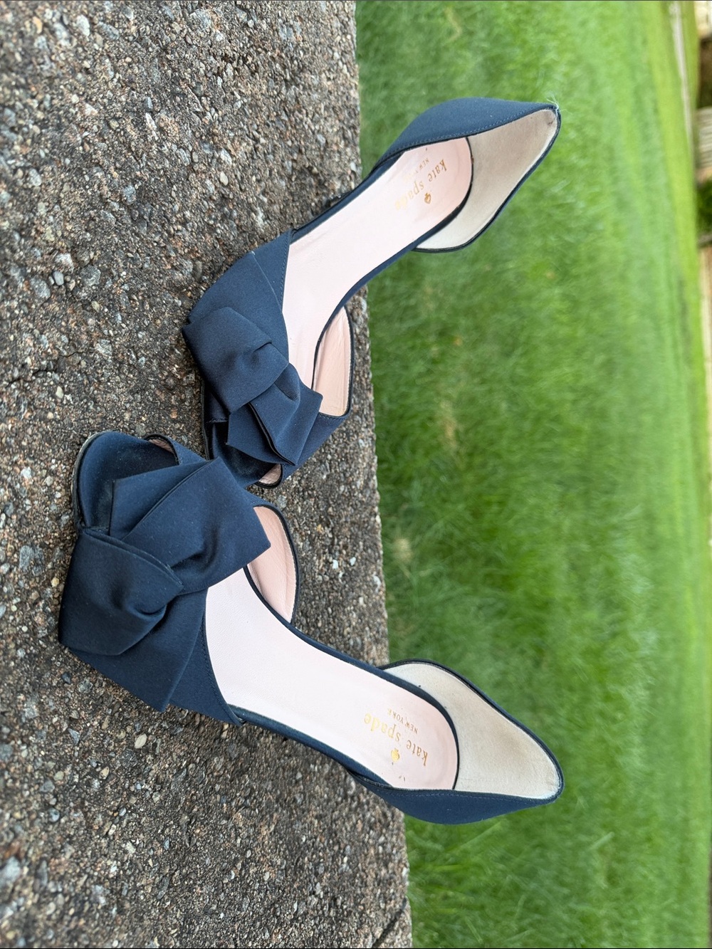 kate spade Navy Open-Toe Bow D'Orsay Heels